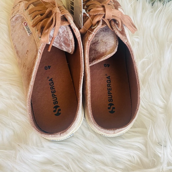 SUPERGA Anthro Pink Crushed Velvet Mules Size 9 - Picture 5 of 7
